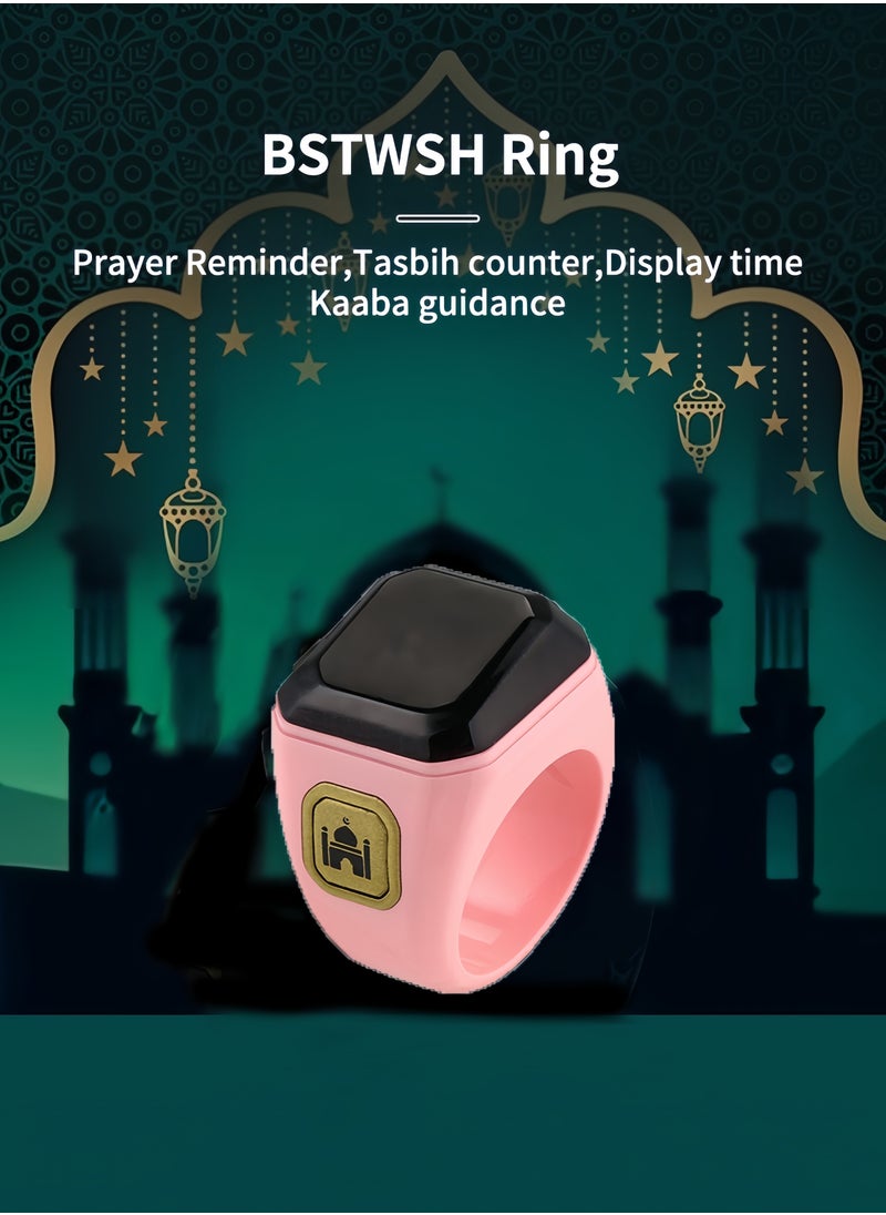 Smart Ring BSTWSH with Vibrating Reminder, Tasbeeh Counter, Bluetooth Connectivity for Dedicated BSTWSH App and 5 Daily Prayer Reminders