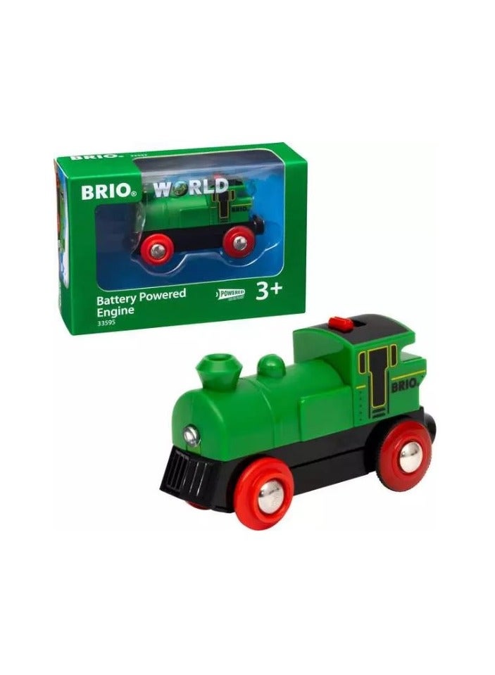 Brio محرك أخضر يعمل بالبطارية من BRIO مع مصابيح أمامية وحركة عكسية - قطار خشبي كلاسيكي للأطفال من عمر 3 سنوات فما فوق - متوافق مع جميع مجموعات سكك حديد BRIO العالمية | 33595-B - Image 3