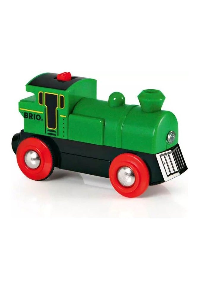 Brio محرك أخضر يعمل بالبطارية من BRIO مع مصابيح أمامية وحركة عكسية - قطار خشبي كلاسيكي للأطفال من عمر 3 سنوات فما فوق - متوافق مع جميع مجموعات سكك حديد BRIO العالمية | 33595-B - Image 2