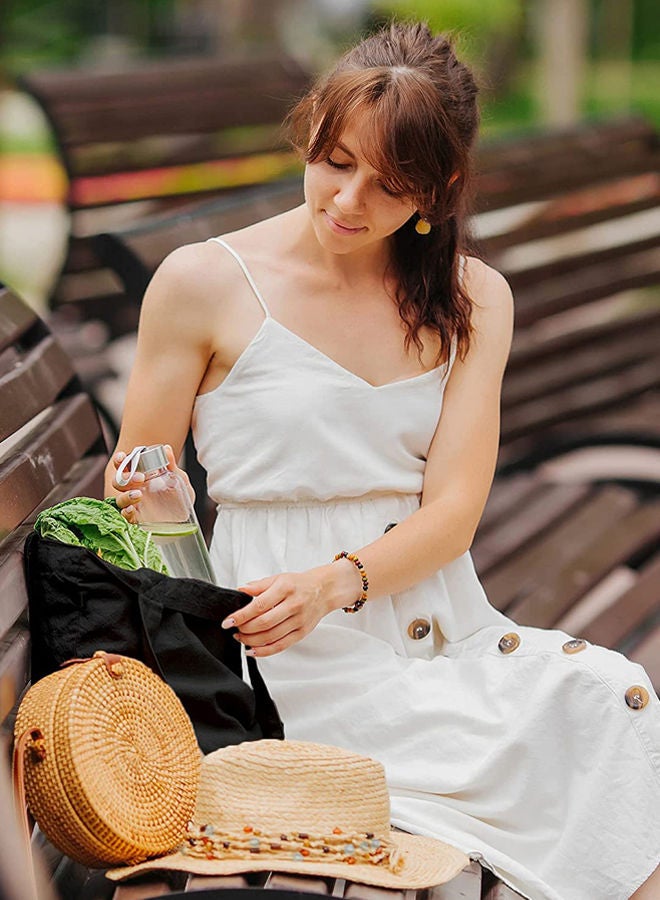 FORZA RAGAZZI حقيبة تسوق قابلة لإعادة الاستخدام مصنوعة من قماش القطن الأسود الصديق للبيئة / حقيبة كتف للكلاب - Image 3