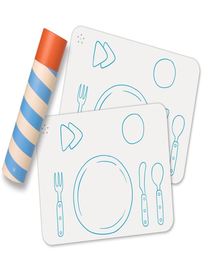 APLAINR Montessori Placemat for Kids, Silicone Mats for Toddlers, Table Setting Placemats for Children, Non Slip, 16 x 12 inch, Set of 2 - Image 1