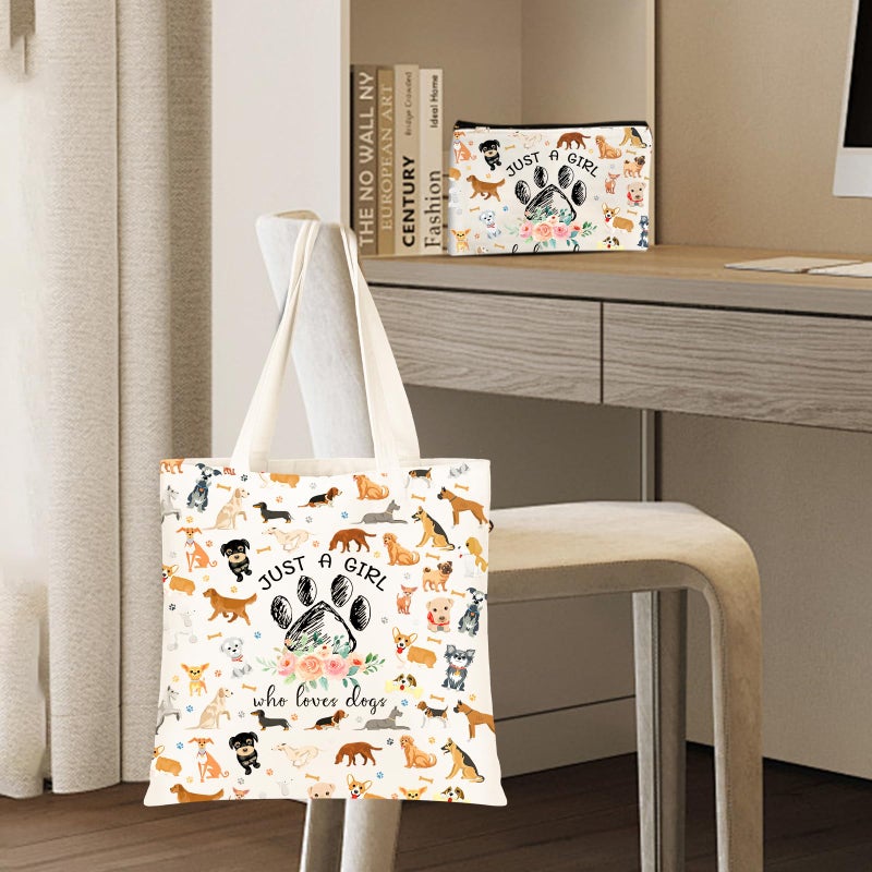 DHQH Cute Gifts for Dog Lover, Dog mom Gift Reusable Grocery Beach Shopping Bag for Women, Birthday Gift for Mom Daughter Friends Sisters Who Loves Dogs - Image 3