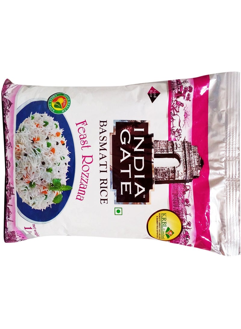 India Gate Basmati Rice - Feast Rossana, 1kg Pack - Image 2