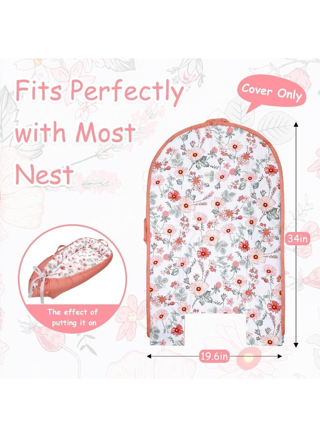 DAYEEBALL Baby Lounger Replacement Cover, Pink Baby Nest Backup Cover Reversible Breathable Adjustable, 100% Cotton, Machine Washable (Cover Only) - Image 3