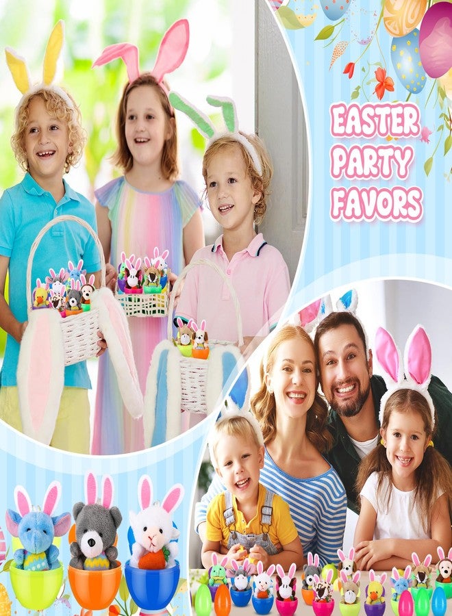 Lunmon 24 Pcs Prefilled Easter Eggs Filled with Mini Plush Animal Toys for Kids Baster Stuffer Filler Stuffed Animals with Carrot for Easter Egg Hunt Filler Party Favors Classroom Prize Supplies - Image 4
