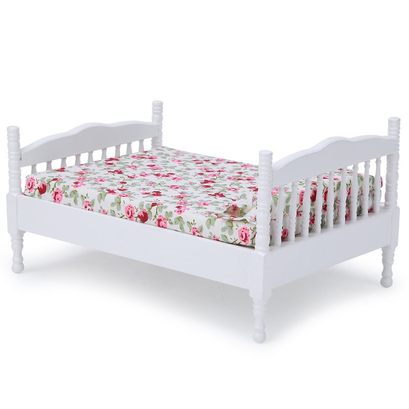 1:12 Mini Doll House Bedroom Bed Model Accessory Room Furniture ToyWhite - Image 5