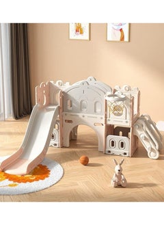 RBWTOYS Kid Playing House with Climbing Frame, Bridge, Slide and Basketball hoop, Kids Play House Baby Playroom Playground Equipment Plastic Slides with Basketball hoop for Children Sliding Toys  - Image 2