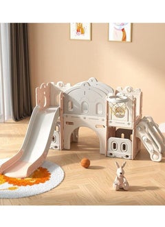 RBWTOYS Kid Playing House with Climbing Frame, Bridge, Slide and Basketball hoop, Kids Play House Baby Playroom Playground Equipment Plastic Slides with Basketball hoop for Children Sliding Toys  - Image 3