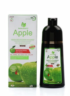 SAADA BEAUTY Ammonia-free dark brown dye shampoo extracted from green apples, 400 ml  - Image 1