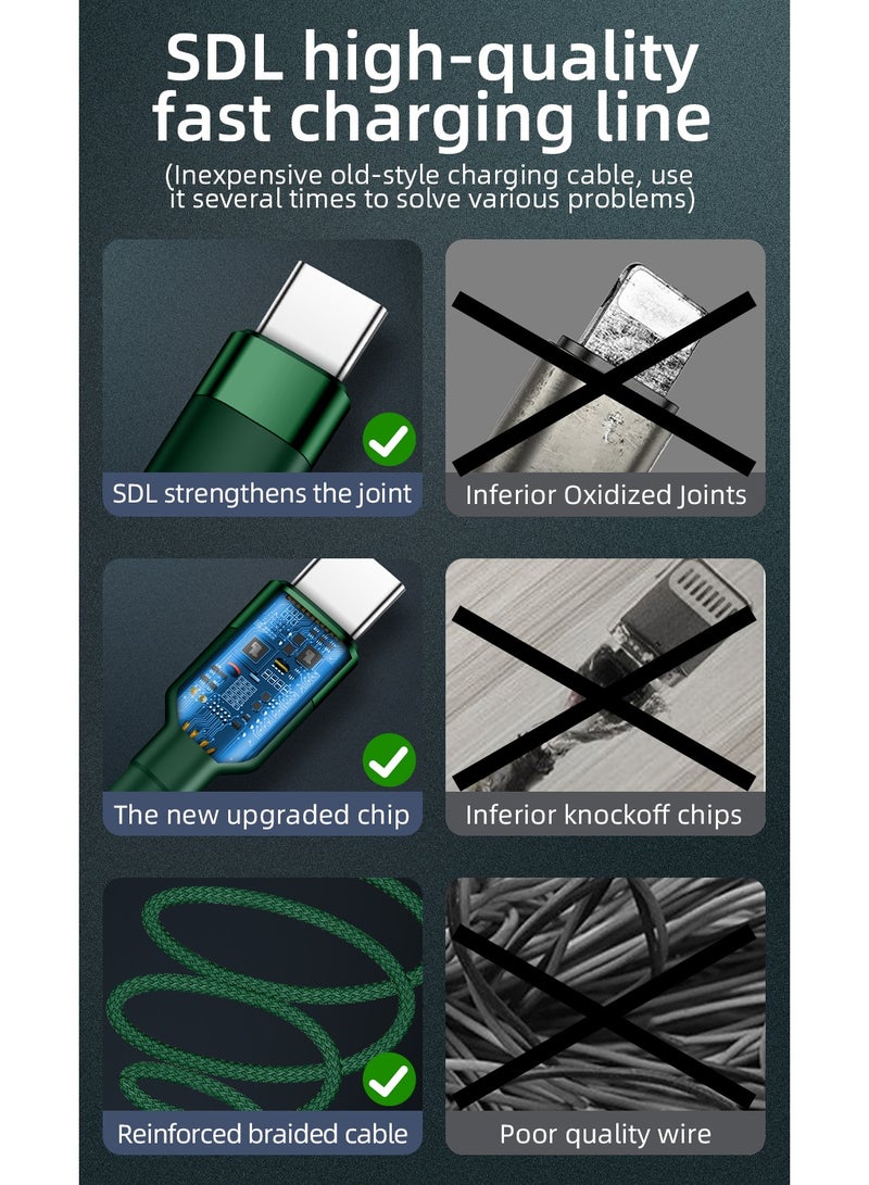 هامزون كابل شحن سريع من USB إلى Type C، سلك شاحن مضفر من النايلون لهاتف Samsung Galaxy S24/S23، وXiaomi، وOPPO، وVivo، وOnePlus، وHuawei، والأجهزة اللوحية، وبنوك الطاقة، وأجهزة Android - Image 5