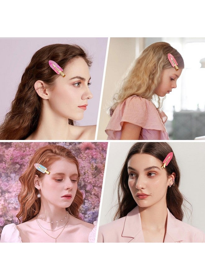 كيسا بلان مشابك شعر من كيسابلان، 10 قطع، وردية اللون، بدون ثني، لتصفيف الشعر، مشابك مسطحة من الراتنج الأكريليكي على شكل منقار البط، مشبك شعر بدون درزات، مكياج، إكسسوارات تصفيف الشعر للنساء والفتيات - Image 5