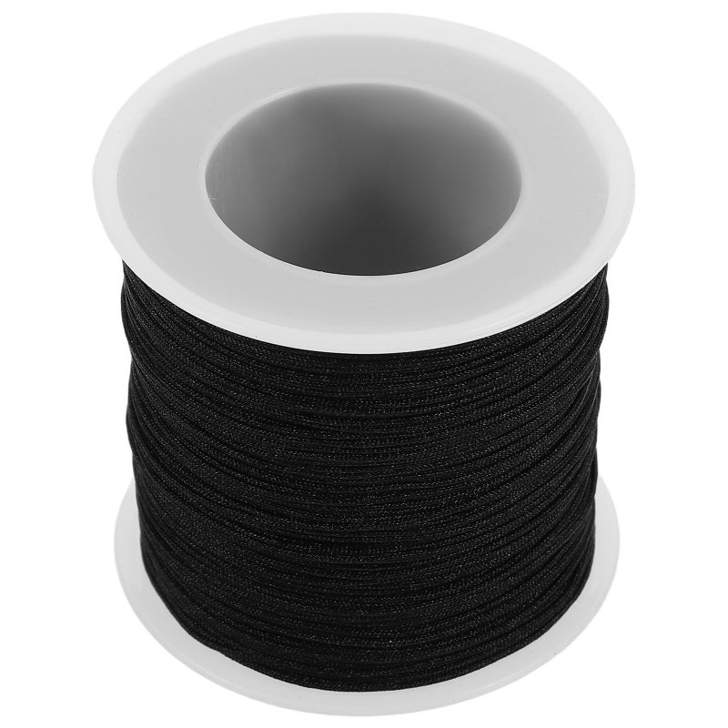 1 Roll Nylon Cord Beading Satin String Thread Roll For Chinese Knotting Beading Macrame Friendship Bracelet Jewelry Making Black 0.8mm - Image 4