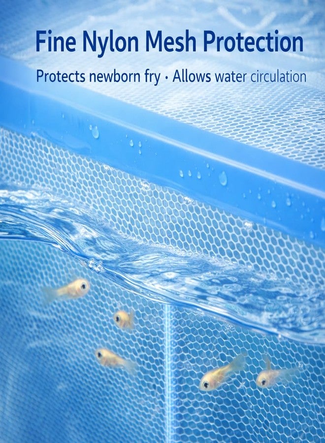 VAYINATO FS-01 Fish Tank Breeder Net Box with Suction Cups | Blue Mesh Fry Saver for Aquarium | Isolation Box for Baby, Injured & Aggressive Fish - Image 3