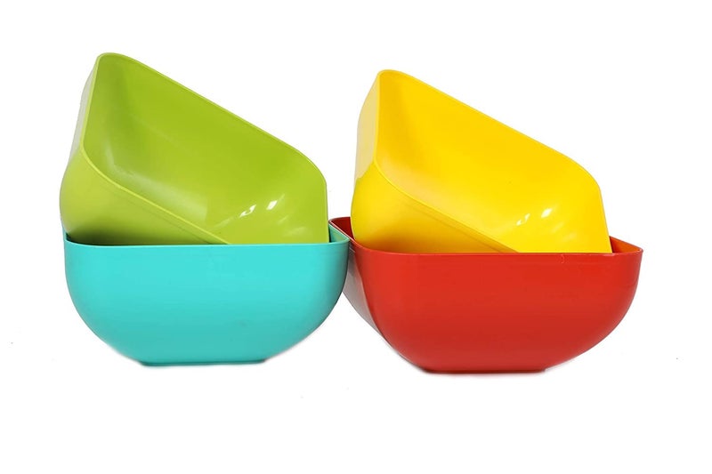 KIDINGTON Bowl Set of 4 Square Shape 500 ml Plastic Multicolour - Image 3