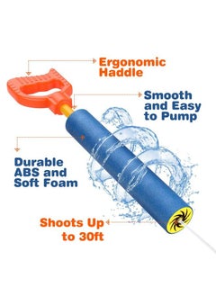 MoKo Water Pistol For Adults & Kids 6 Pack Water Blaster Foam Shooter Set Cannon Pool Accessories With 35Ft Shooting Range Length For Summer Outdoor Beach Game Blue+Yellow+Red+Green  - Image 3