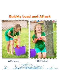 MoKo Water Pistol For Adults & Kids 6 Pack Water Blaster Foam Shooter Set Cannon Pool Accessories With 35Ft Shooting Range Length For Summer Outdoor Beach Game Blue+Yellow+Red+Green  - Image 4