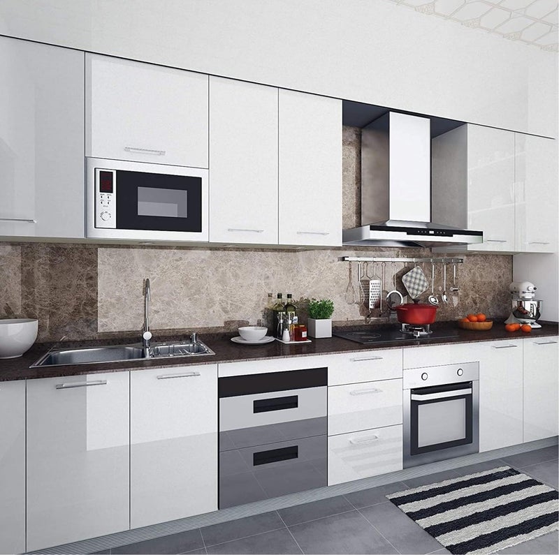 Cosmos Star Waterproof Countertop Solid Paper White Contact Paper for Cabinet Countertop Furniture Kitchen Vinyl Film(24x60 White Glossy) - Image 3