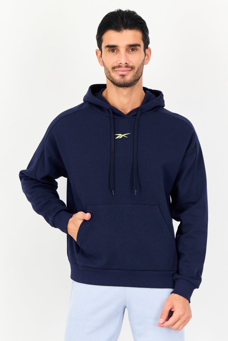 Reebok Men Sportswear Fit Long Sleeve Outdoor Hooded Sweatshirt, Navy - Image 1