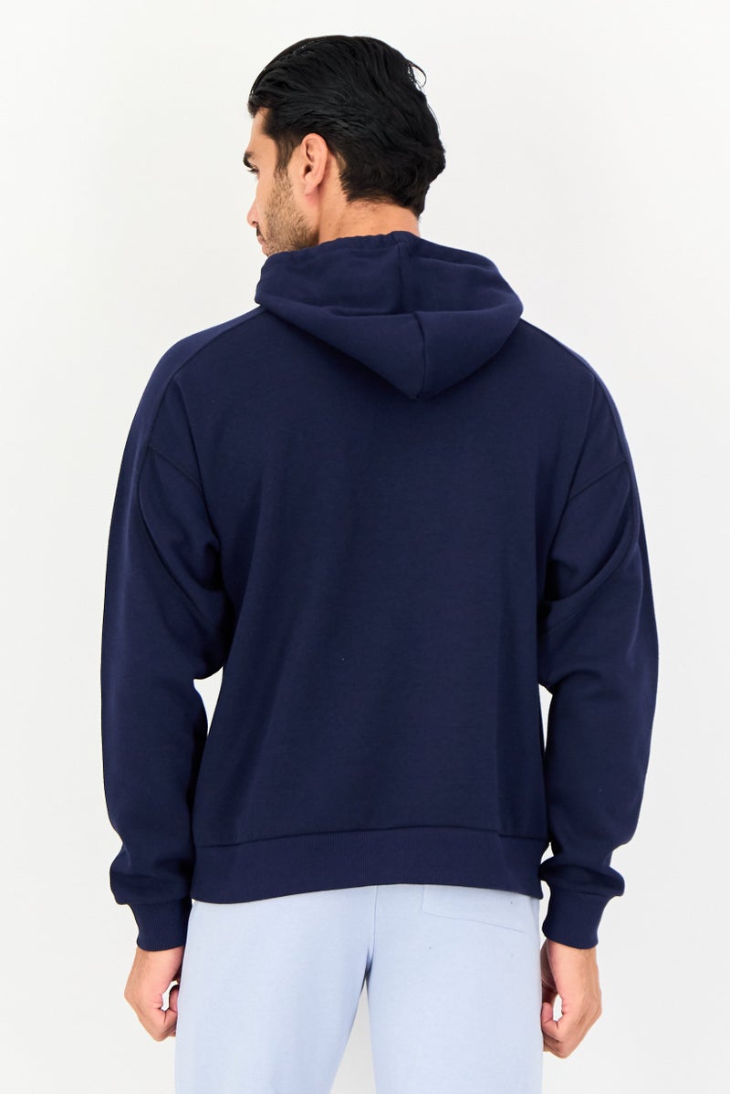 Reebok Men Sportswear Fit Long Sleeve Outdoor Hooded Sweatshirt, Navy - Image 3