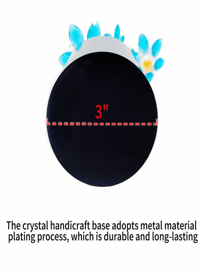 WF Crystal Vases for Flowers Ornaments Collectible Figurines Lotus Flowers Modern Art Home Decor Crystal Home Decor Living Room Holiday Birthday Present Women Men Ornament Desk Decoration (Blue) - Image 4