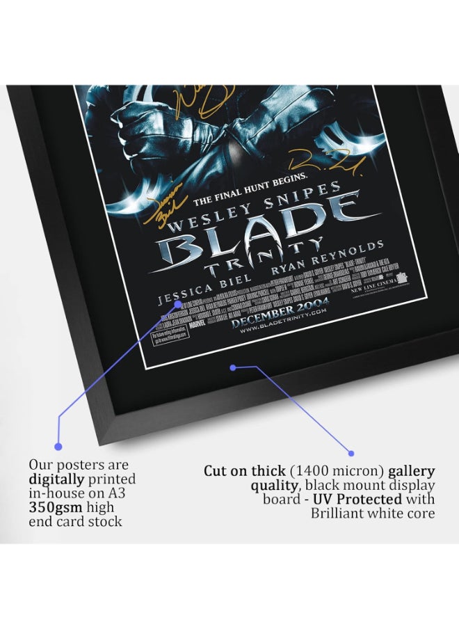 HWC Trading HWC Trading Blade Trinity 3 Wesley Snipes 16 x 12 inch Framed Gifts Printed Poster Signed Autograph Picture for Movie Memorabilia Fans - 16" x 12" Framed  - Image 4