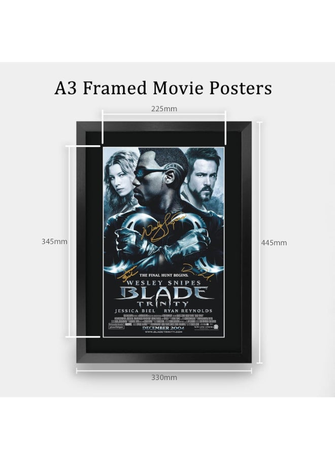 HWC Trading HWC Trading Blade Trinity 3 Wesley Snipes 16 x 12 inch Framed Gifts Printed Poster Signed Autograph Picture for Movie Memorabilia Fans - 16" x 12" Framed  - Image 2