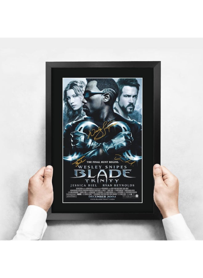 HWC Trading HWC Trading Blade Trinity 3 Wesley Snipes 16 x 12 inch Framed Gifts Printed Poster Signed Autograph Picture for Movie Memorabilia Fans - 16" x 12" Framed  - Image 3