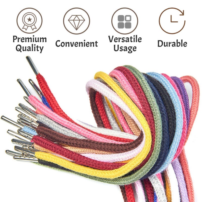 ZAVOOS 44 Pack Drawstring Cords Replacement, Premium Hoodies Drawstring with Easy Threaders, Cord Locks for Sweatpants, Shorts, Pants, Jackets, 51 Inch Long, 22 Colors - Image 4