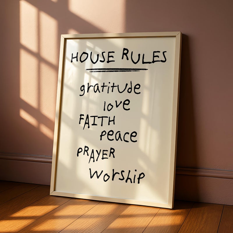 TNESSENTIAL Christian Wall Art Print, House Rules Christian Decor, Faith Based Wall Art, Christian Home Decor, Modern Christian Print, Christian Artwork - Image 4