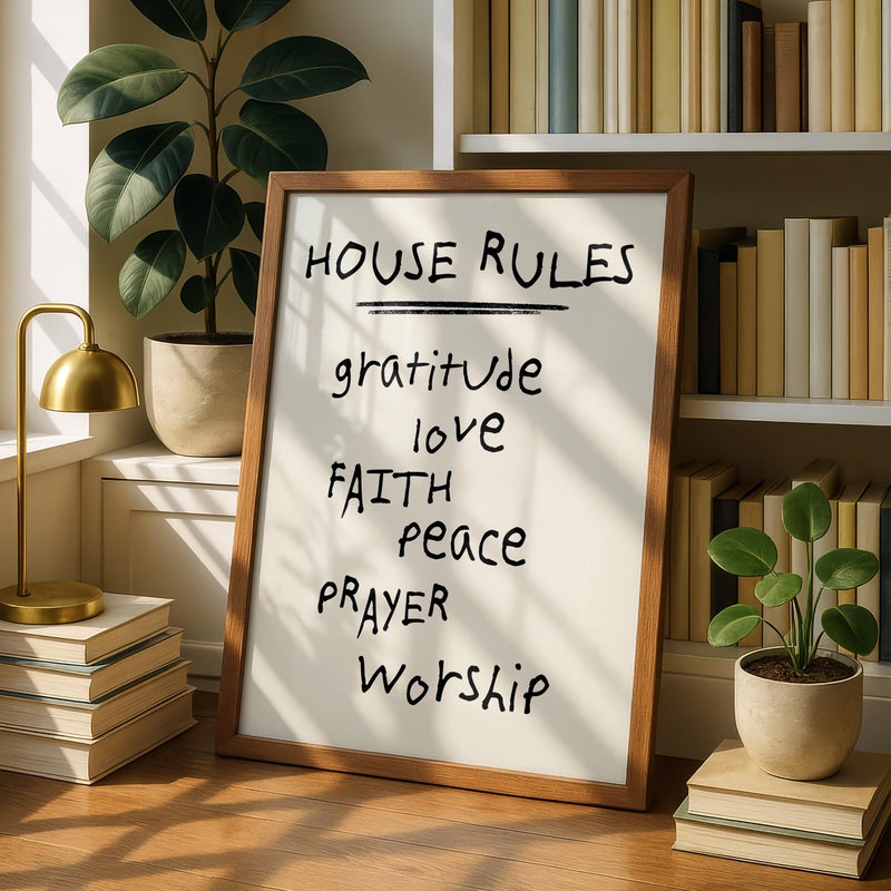 TNESSENTIAL Christian Wall Art Print, House Rules Christian Decor, Faith Based Wall Art, Christian Home Decor, Modern Christian Print, Christian Artwork - Image 5