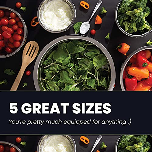 WHYSKO Meal Prep Stainless Steel Mixing Bowls Set, Home, Refrigerator, and Kitchen Food Storage Organizers | Ecofriendly, Reusable, Heavy Duty (Khaki) - Image 3