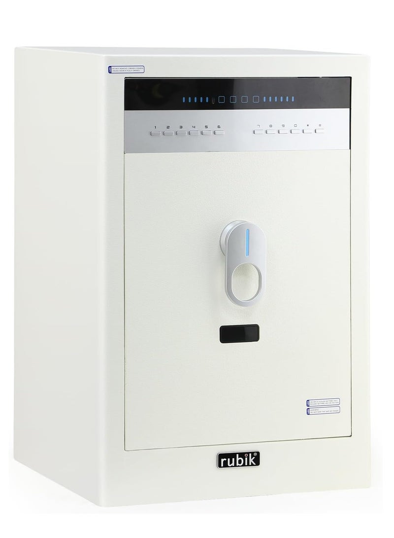 Rubik Large Safe Box 2.64cu-ft, Gen2 Electronic Digital Safety Locker with Keys For Home Office Business RB-A/D60 (Size 58x38x34cm) White - Image 1