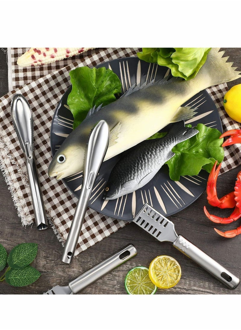 Y&D Fish Scaler Brush Remover with Stainless Steel Sawtooth Easily Remove Scales-Cleaning Scraper Kitchen Tool Scale 4 Pcs  - Image 3