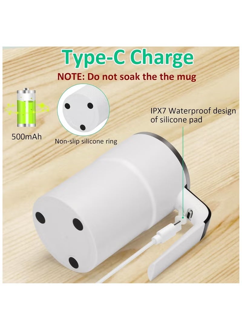 كوب قهوة ذاتي التحريك أوتوماتيكي مع نظام تحريك مغناطيسي، شاشة LED لعرض درجة الحرارة، كوب خلط كهربائي قابل لإعادة الشحن مع غطاء، مصنوع من الفولاذ المقاوم للصدأ، سعة 380 مل، مثالي للقهوة والحليب والمشروبات الساخنة والباردة - Image 5