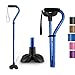 GPTCAMP G1 Walking Stick Walking Cane for Women Men with Wrist Strap Lightweight Sturdy Offset EVA Handle Large Quad Base Self Standing for Seniors and People with Injuries Recovery - Image 1