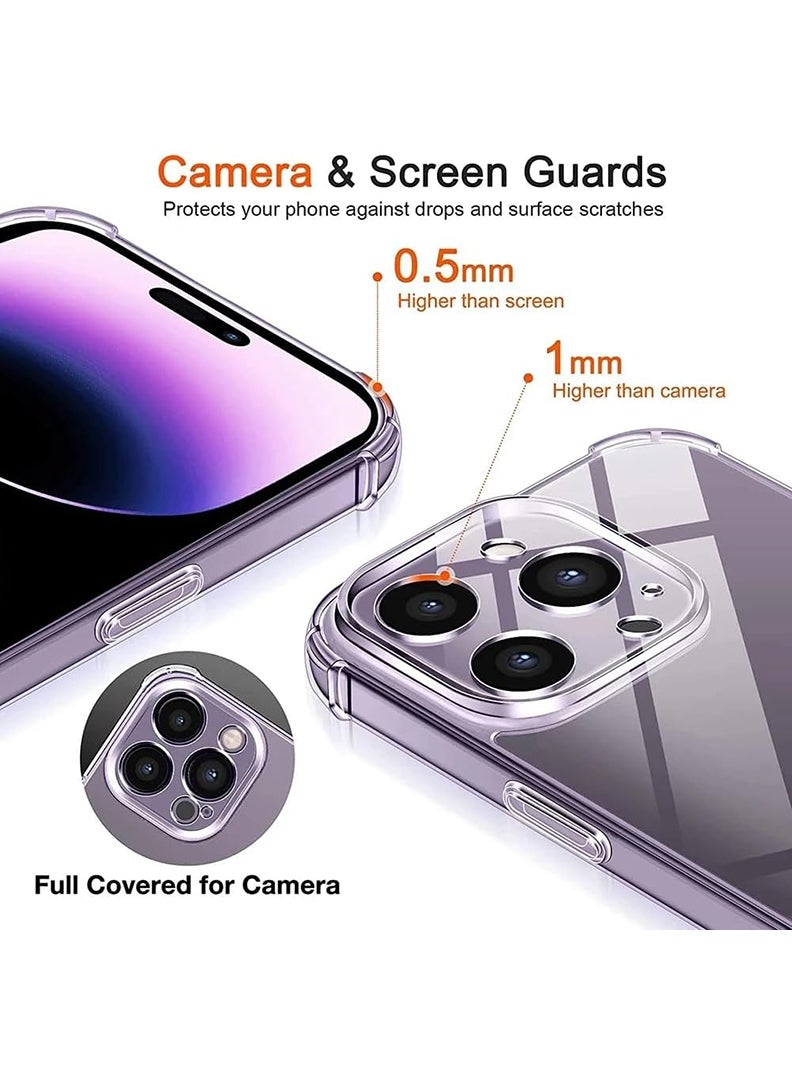 رفع القضية جراب شفاف لهاتف Apple iPhone 14 Pro Max، جراب هاتف خلوي من مادة TPU ممتص للصدمات مع زوايا معززة، جراب واقٍ مرن ناعم وشفاف للغاية - Image 4