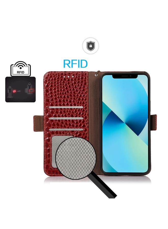 S-TOP Case For iPhone 16 Pro Crocodile Top Layer Cowhide Leather Phone Case - Image 5