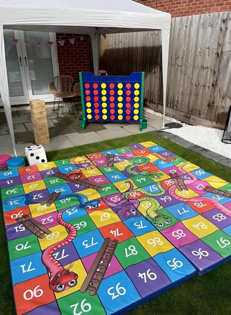 لوح عملاق - متعة لا نهاية لها للأطفال والكبار مع لعبة محمولة على شكل ثعابين وسلالم