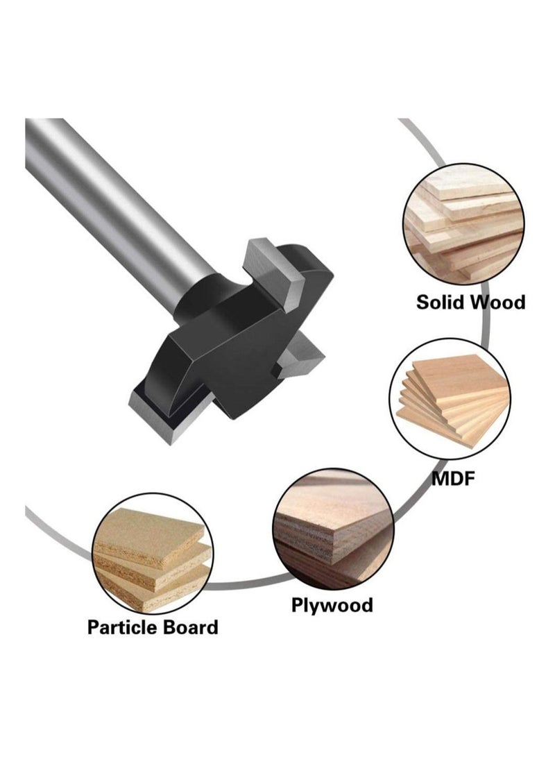 Excefore Wood Working Milling Cutter 6mm Shank T Shaped Cnc Surfacing Cutter Bit Wood Working Milling Cutter Planer High Speed Steel Wood Working Hole Saw Punching Bit Wood Working Tool  - Image 2