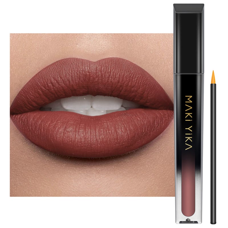 MAKI YIKA Brown Nude Lipstick for Women Color Stay Long Lasting Lipsticks, No Smudge Matte Liquid Lipstick Transferproof Waterproof Lip Stick, DINNER TIME - Image 1