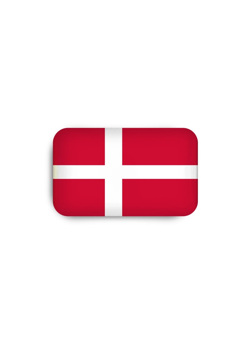 971MEDIA Denmark Flag - Metal Badge Epoxy Coated with Magnetic Pin that Doesn't Tear Clothes  - Image 2