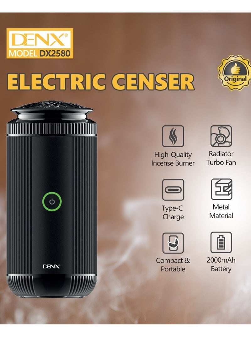 دينكس مبخرة كهربائية قابلة لإعادة الشحن بمنفذ TYPE-C ، مبخرة مزودة بمروحة دفع تيربو لضمان توزيع البخور بشكل جيد وأسرع - Image 4