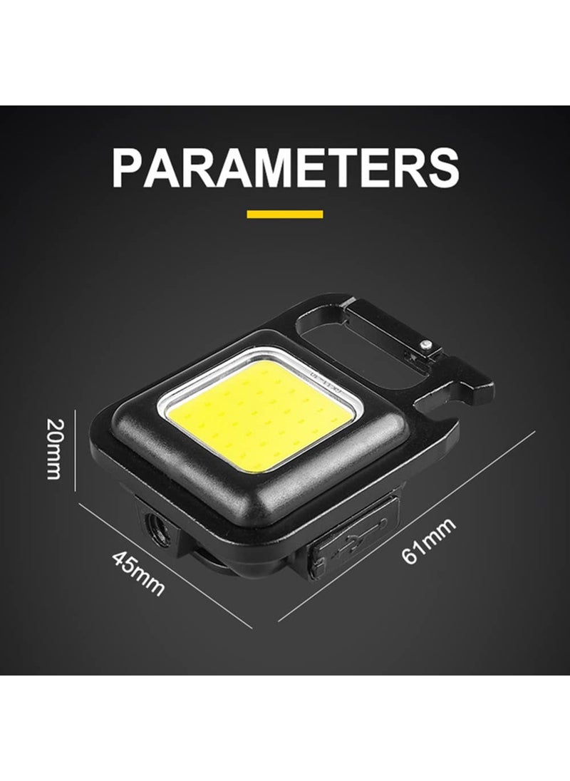 DIDseth Mini COB Lighting Small Flashlights500 Lumens Bright Rechargeable Keychain Flashlight 3 Light Modes Portable Pocket Light with Folding Bracket Bottle Opener for Fishing Camping Emergency Lighting  - Image 5