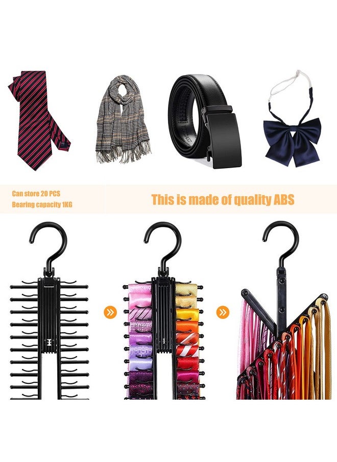 Zibuyu ZIBUYU� Hanger for Tie Organizer Wardrobe Neckties Hanger with Anti-Slip Clip for 20 Ties Bow Ties Hanger Organizer for Ties, Bowties, Belts, Scarves, 360� Rotation Design  - Image 5