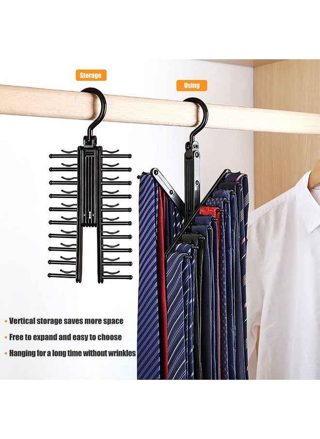 Zibuyu ZIBUYU� Hanger for Tie Organizer Wardrobe Neckties Hanger with Anti-Slip Clip for 20 Ties Bow Ties Hanger Organizer for Ties, Bowties, Belts, Scarves, 360� Rotation Design  - Image 4