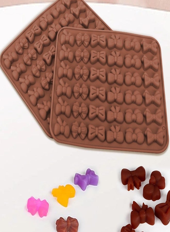 Fuehbur Mini Bow Candy Floral Silicone Molds 2PCS, Chocolate Moulds with Butterfly-Bow in 6 Different Shape Jello Design, 36 Cavity Ice Mold Pudding Molds for Cake Desserts Making, Cupcake Toppers - Image 4