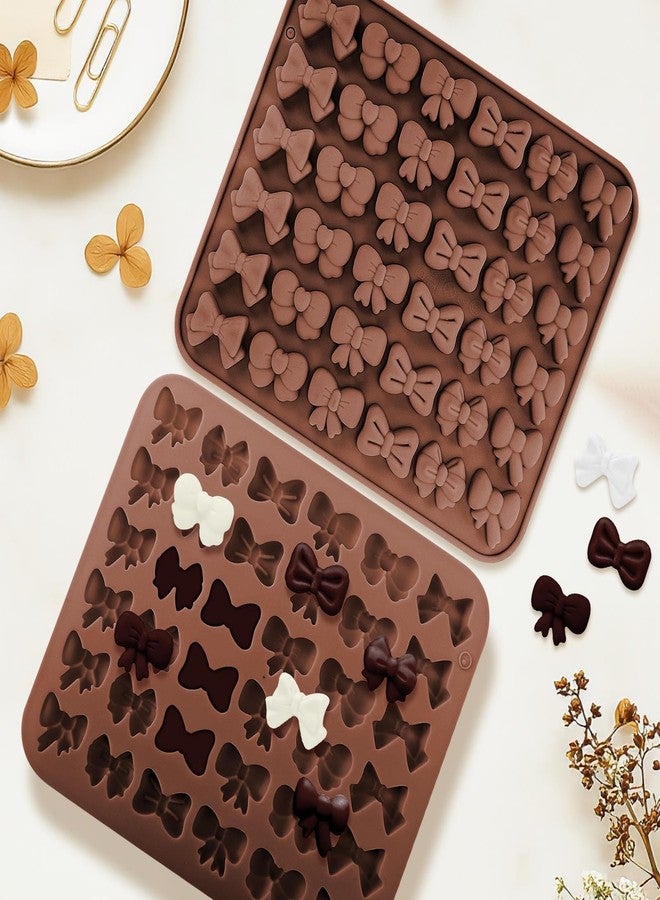 Fuehbur Mini Bow Candy Floral Silicone Molds 2PCS, Chocolate Moulds with Butterfly-Bow in 6 Different Shape Jello Design, 36 Cavity Ice Mold Pudding Molds for Cake Desserts Making, Cupcake Toppers - Image 3