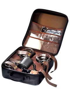 Alissa 9 Piece Portable Coffee Maker Set with Carry Case Includes Drip Kettle Manual Grinder Coffee Scale Filter Papers Share Pot and Double Wall Mug Perfect for Home Office and Travel  - Image 1