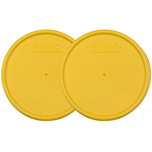 iLIDS Mason Jar Storage Lid, Wide Mouth, Yellow, Pack of 2 - Image 1