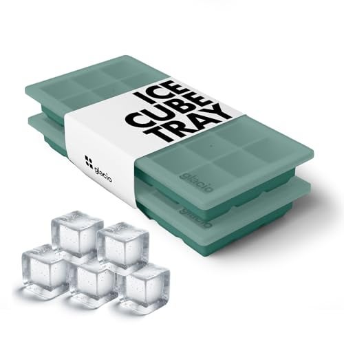 glacio Ice Cube Tray – Small Silicone Molds with Lids, BPA-Free and Flexible for Cocktails and Beverages – Set of 2 - Image 1